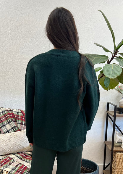 Peacock Chunky Open Cardigan