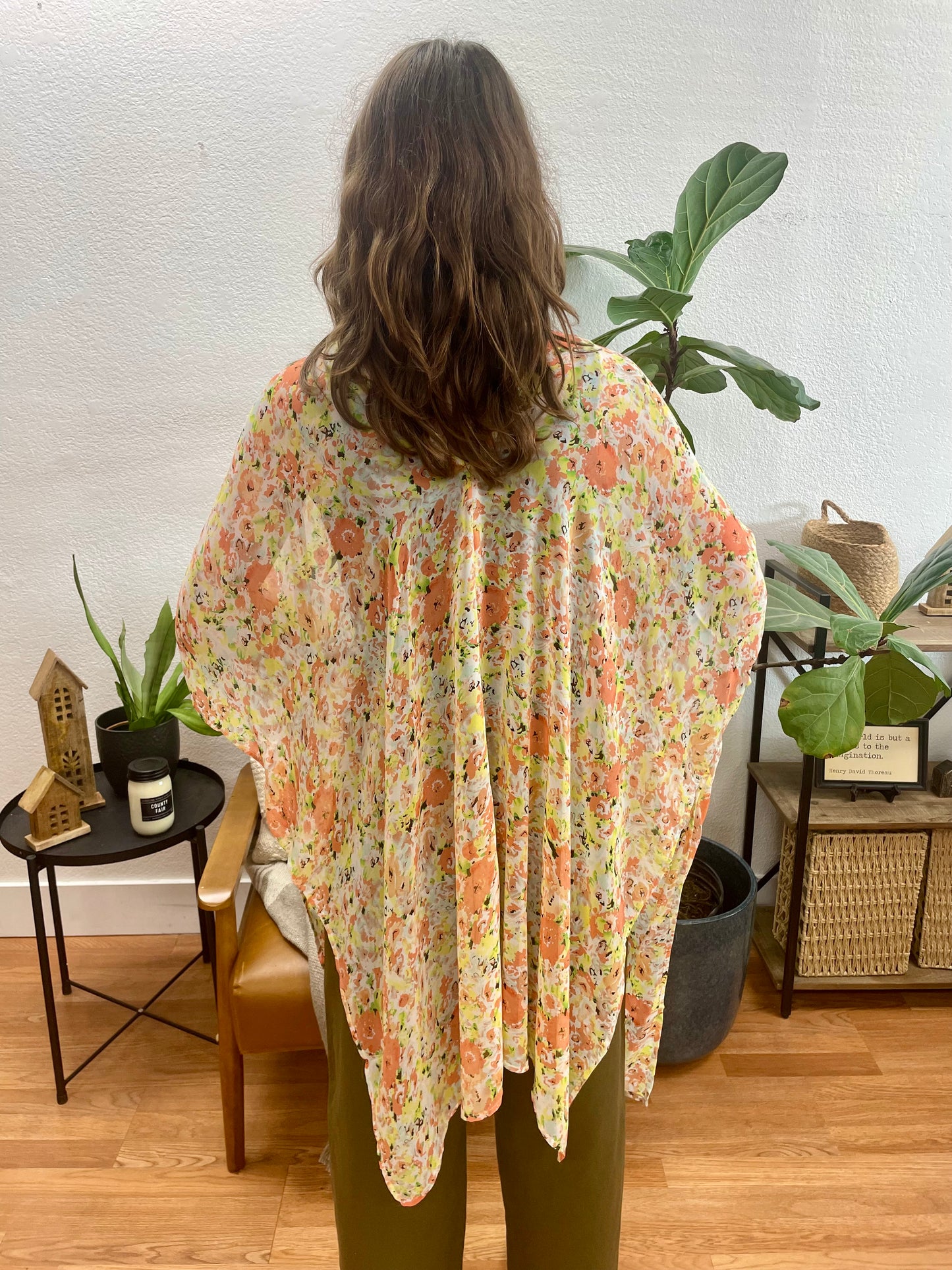 Coral Floral Duster