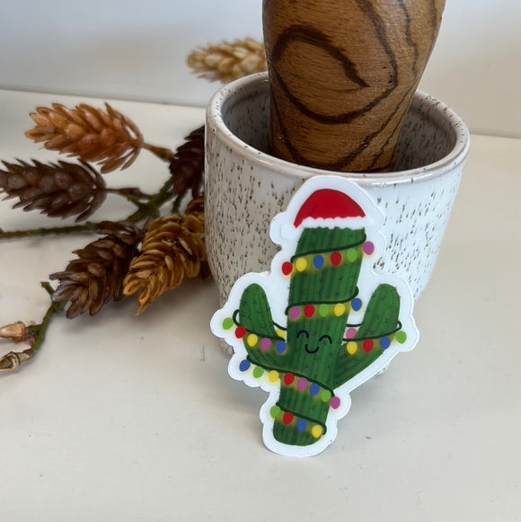 Cactus Christmas Lights Sticker