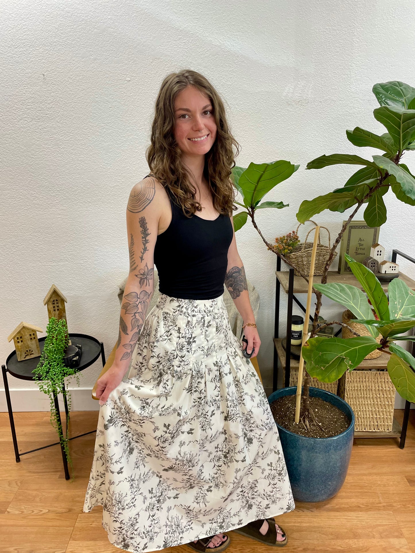 Black Toile Maxi Skirt