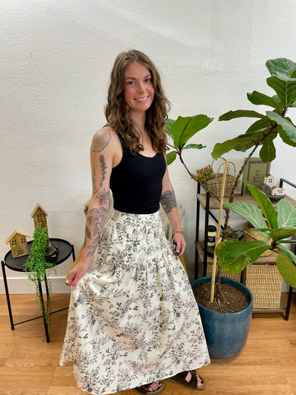 Black Toile Maxi Skirt