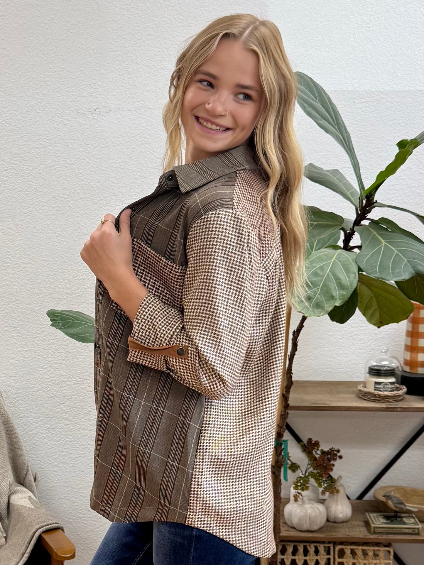 Mocha Mix Plaid Jacket