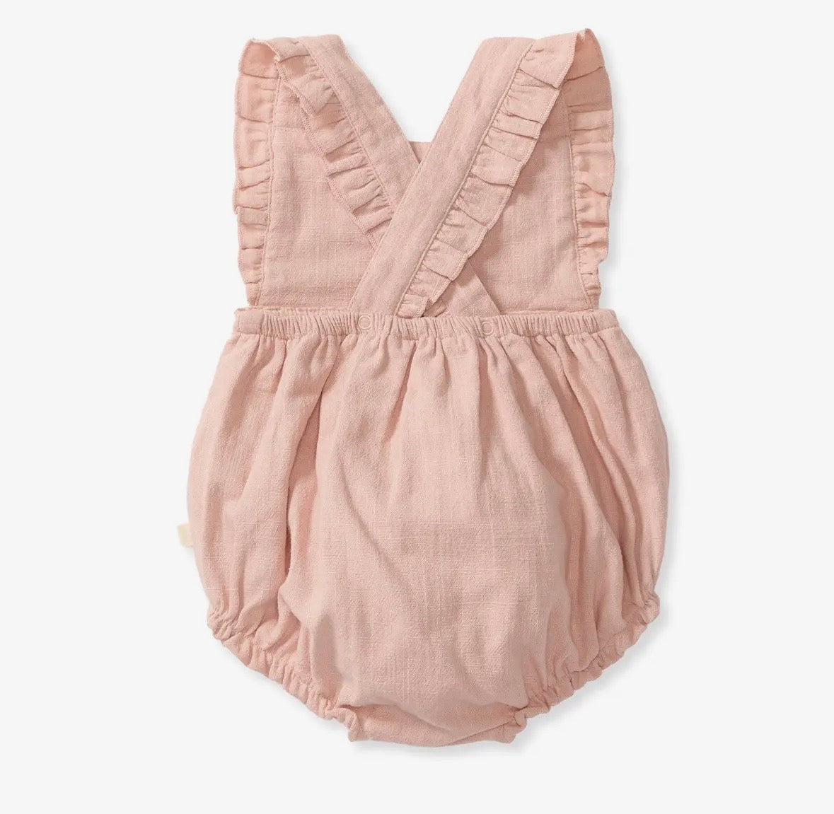 Girls Pink Check Baby Romper