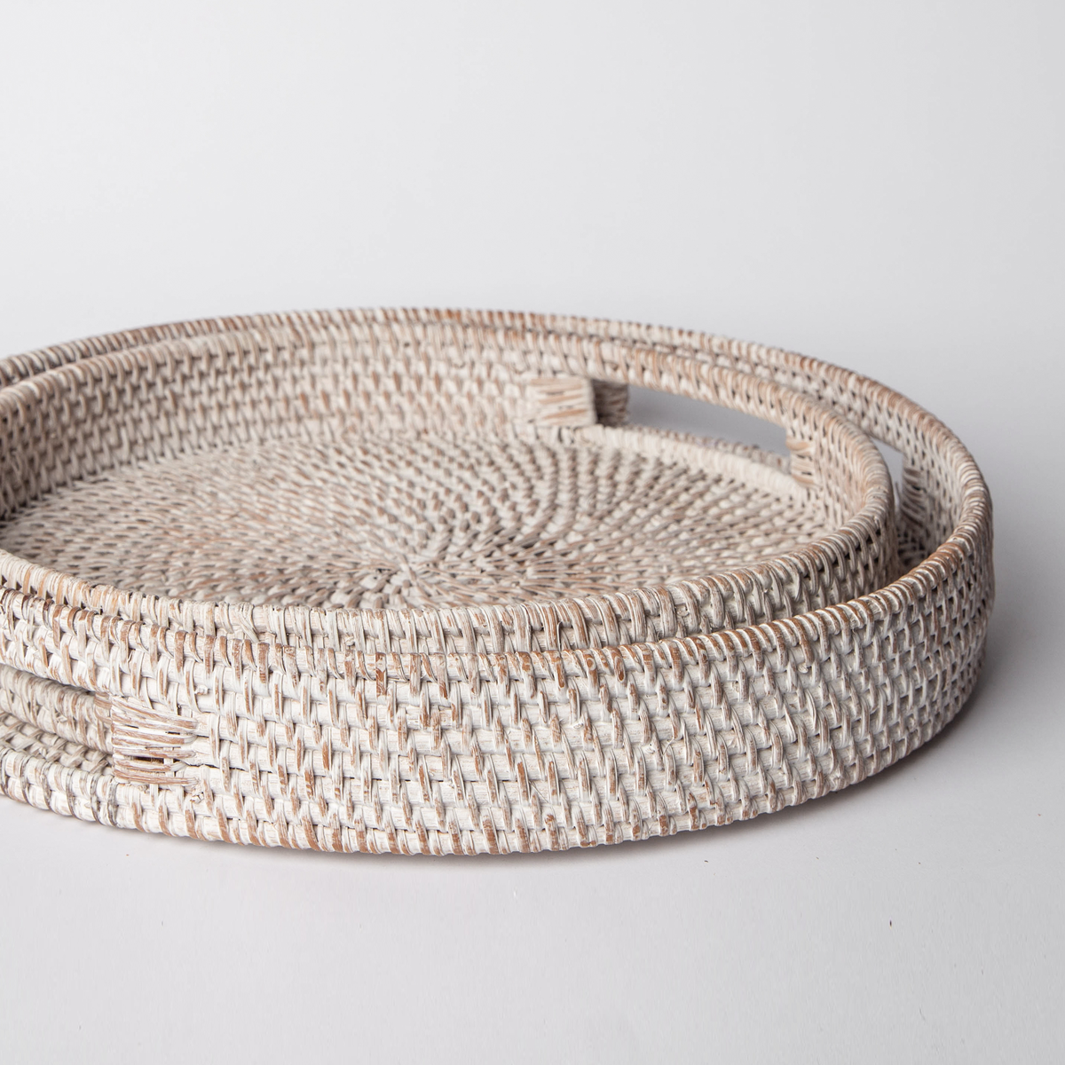 Round Rattan Decorative Tray