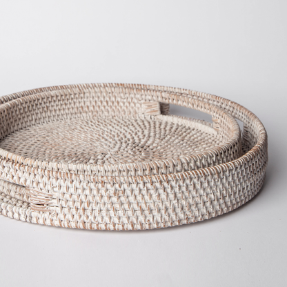 Round Rattan Decorative Tray