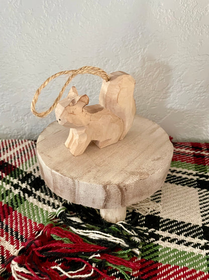 Hand Carved Forest Animal Ornament