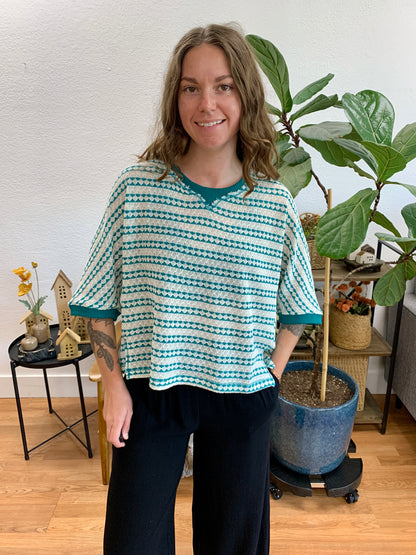 Seafoam Striped Knit Tee