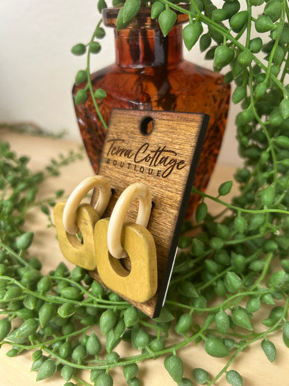 Acetate Square Link Drop Earrings