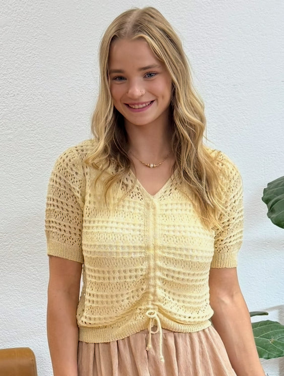 Beige Front Crochet Blouse