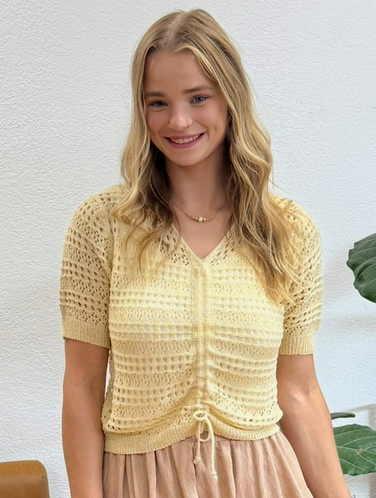 Beige Front Crochet Blouse