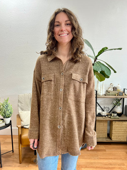 Brown Soft Everyday Shacket