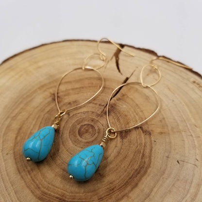 Annular Drop Turquoise Earrings
