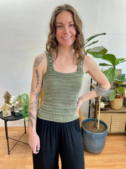 Olive Stone Washed Tank