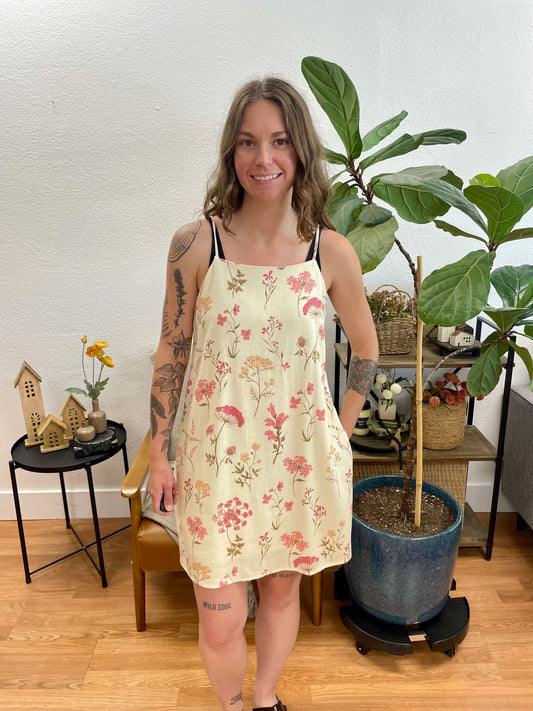 Butter Yellow Floral Dress