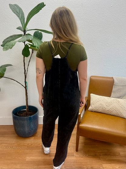 Vintage Black Washed Cami Jumpsuit
