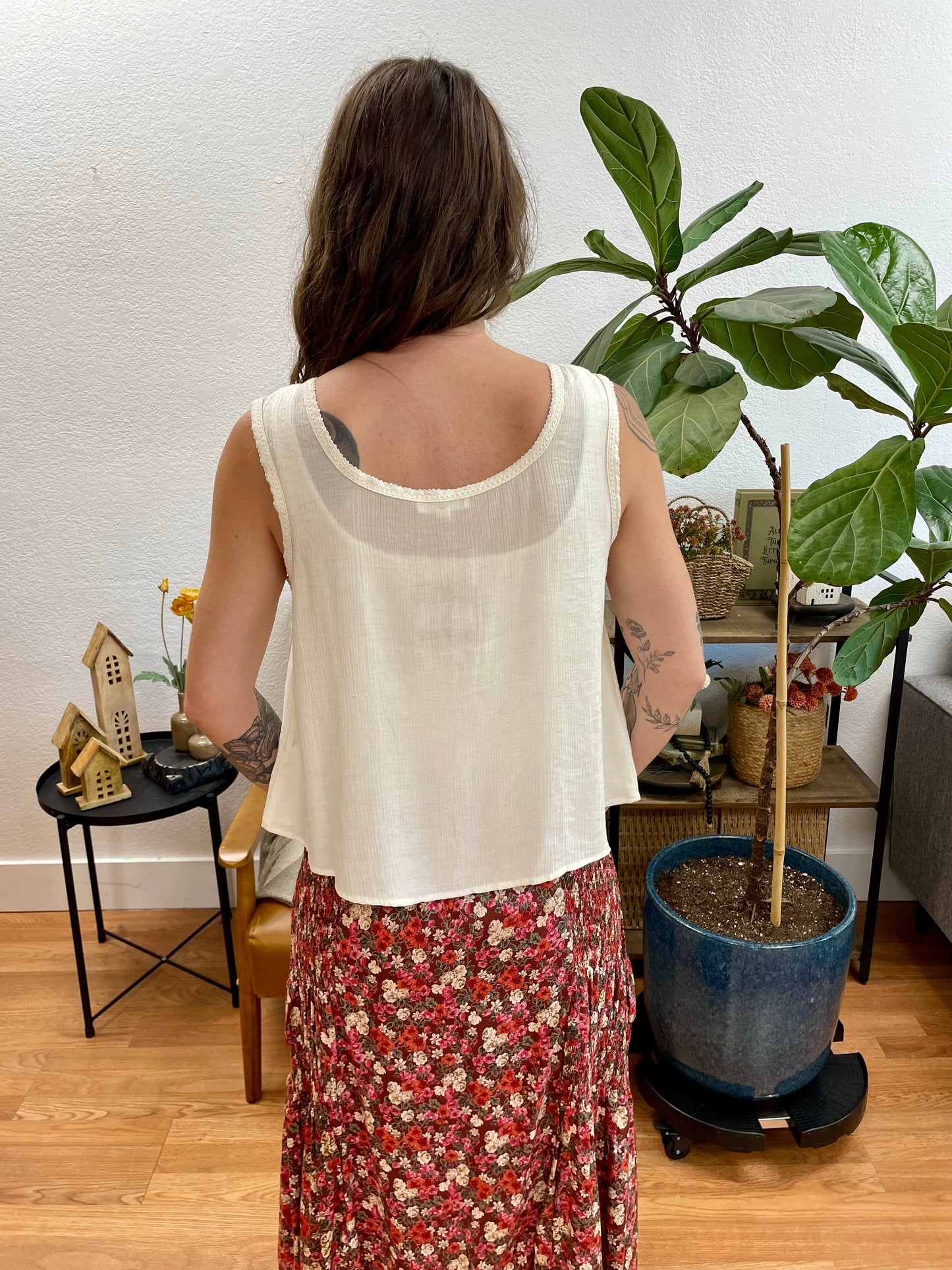 Oatmeal Pintuck Tank