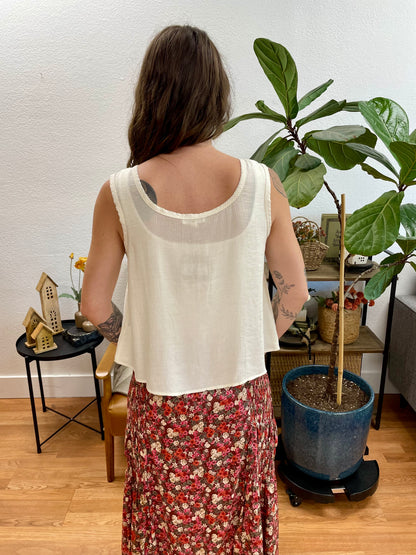 Oatmeal Pintuck Tank