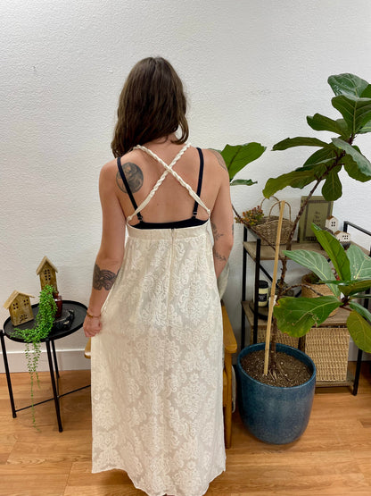Natural Cross Back Maxi Dress