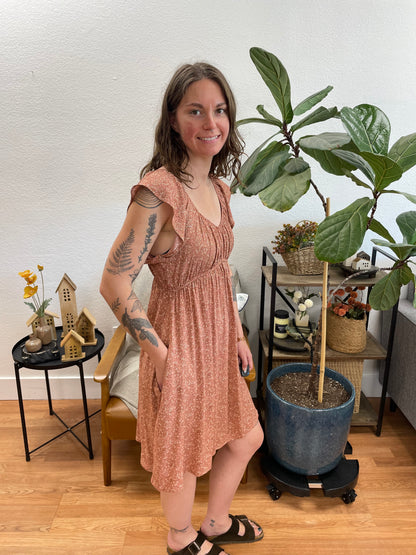 Coral Floral Dress