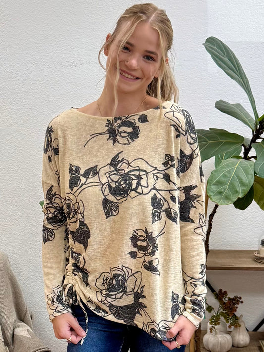 Cream Floral Tiara Top