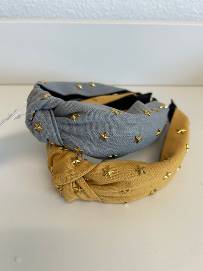 Knotted Headband with Gold Stars