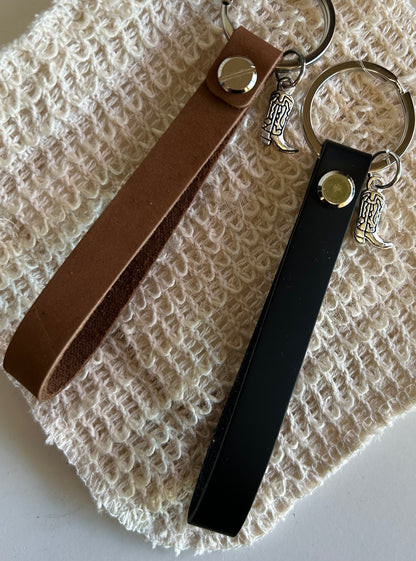 Leather Wristlet With Cowboy Boot