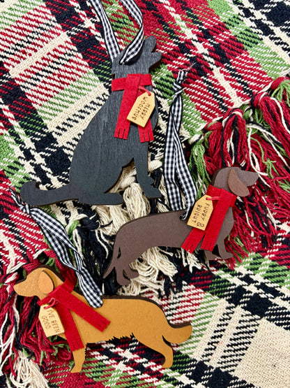 Wood Dog Ornaments