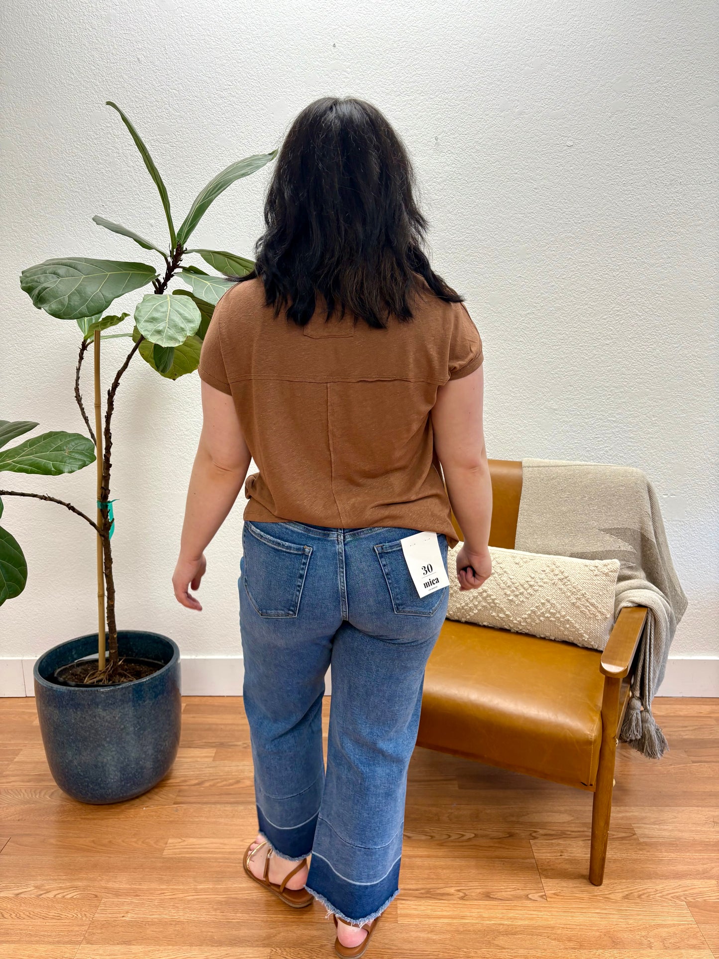 Clay Linen Boxy Tee