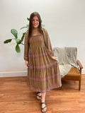 Golden Hour Square Neck Midi Dress