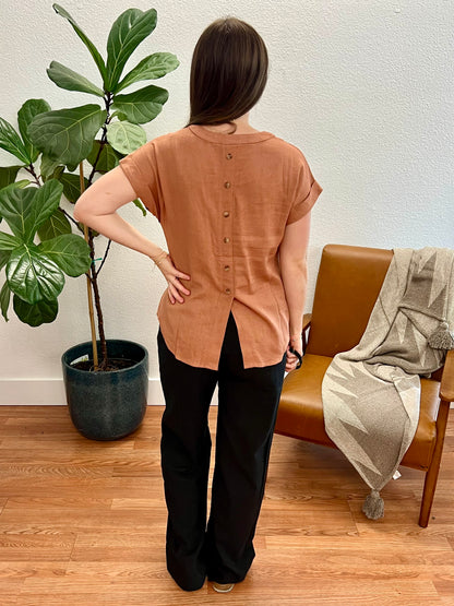 Sienna Button Back Split Top