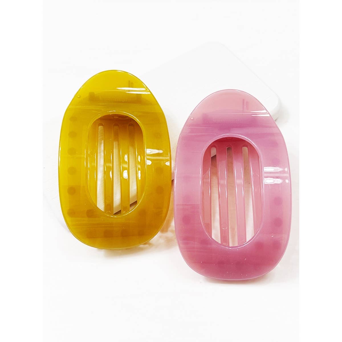 Jelly Colors of Oval Flat Hair Claw Clips