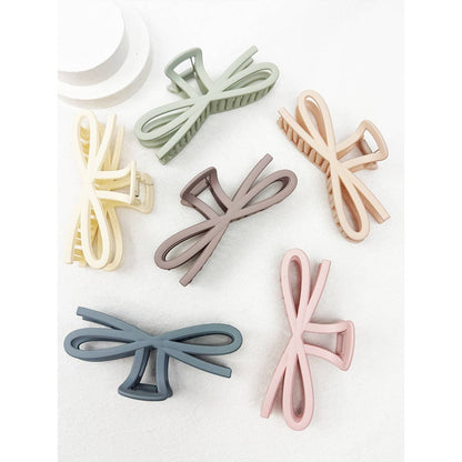 Soft Tone Jumbo Knotted Bow Hair Clip Claw