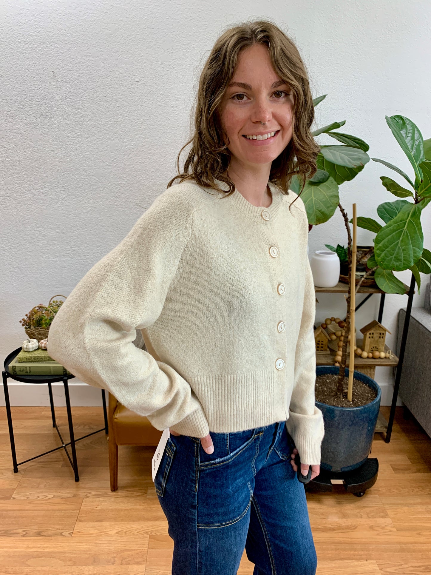 Oatmeal Essential Cardigan