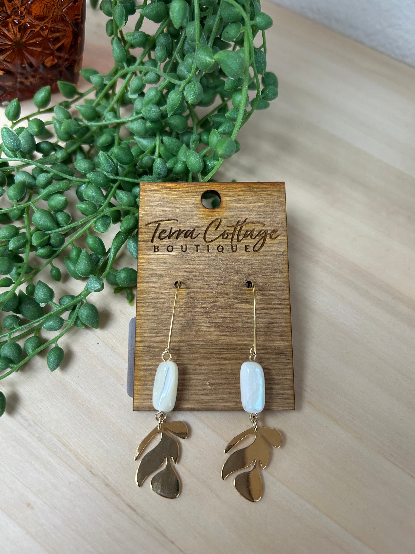 Ornate Leaf Drop Earrings