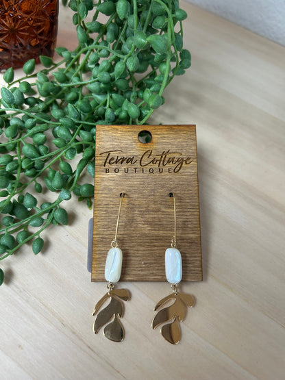 Ornate Leaf Drop Earrings