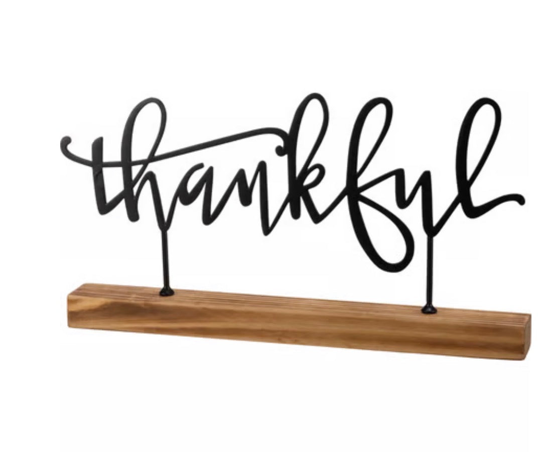 Metal Thankful Sign