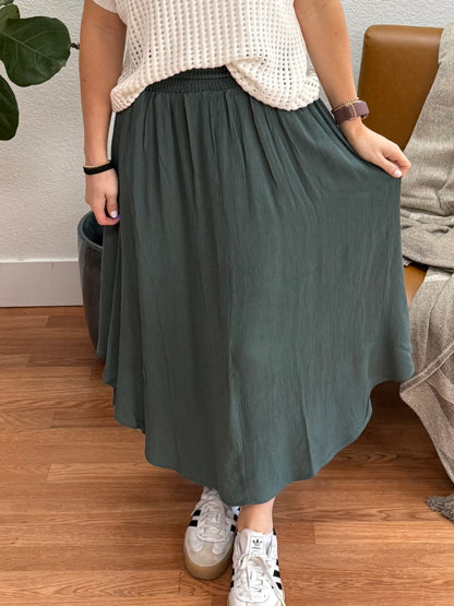 Ash Jade Crinkle Maxi Skirt