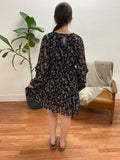 Black Floral Chiffon Dress