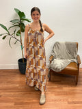 Clay Patchwork Midi Dress