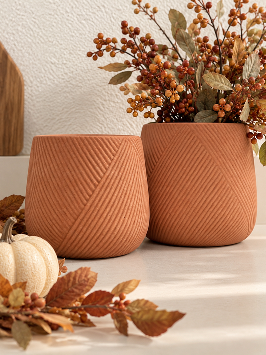 Engraved Stoneware Planter