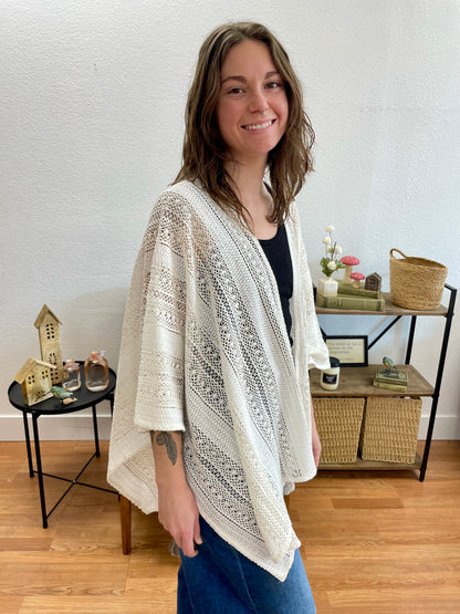 White Embroidered Duster - Terra Cottage