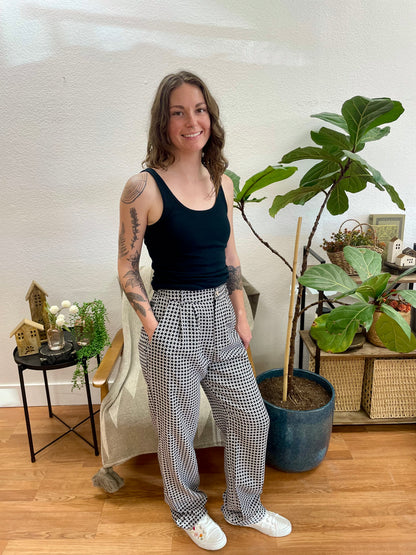 Black Patterned Trousers