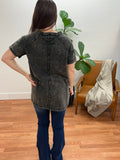 Black Washed Terry Top
