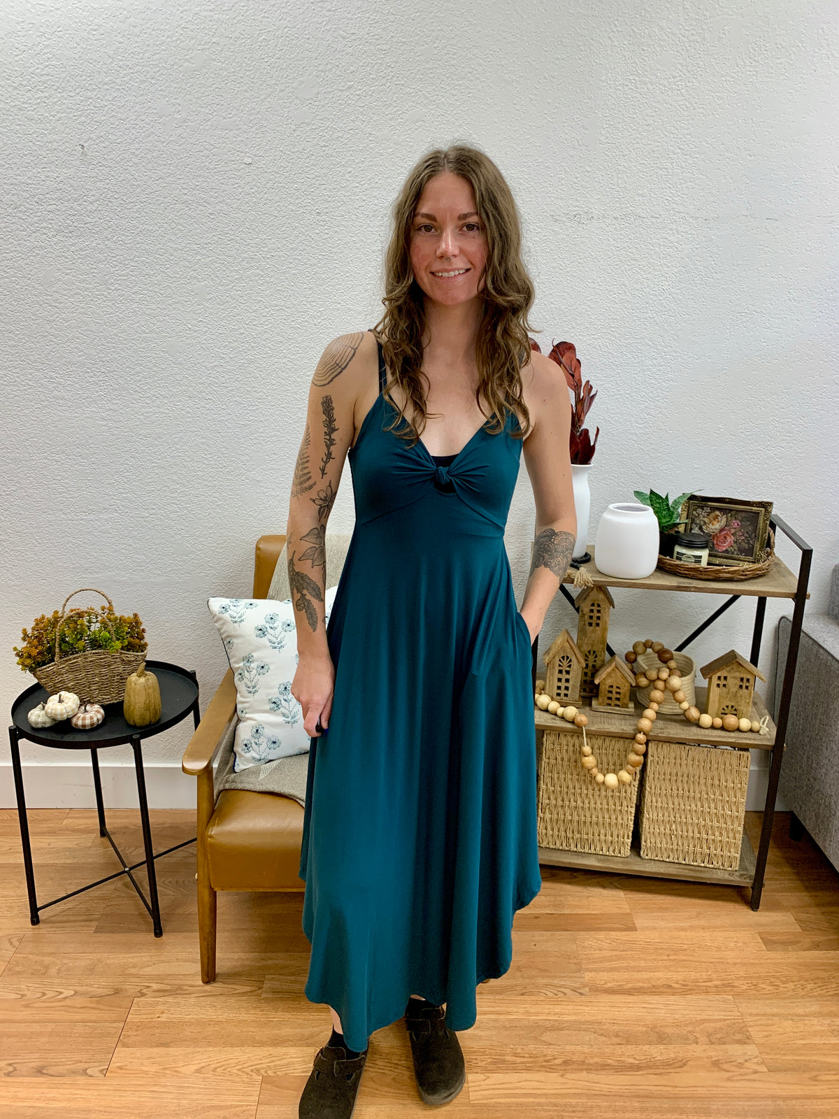 Hunter Green Cami Dress