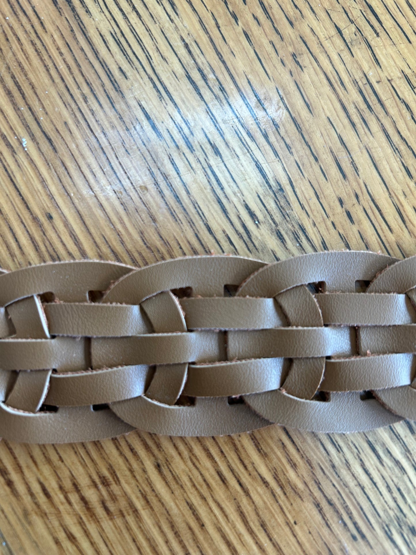 Oval Braid Faux Leather Belt