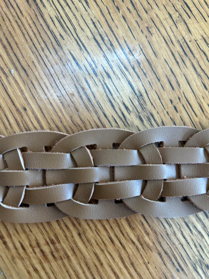 Oval Braid Faux Leather Belt