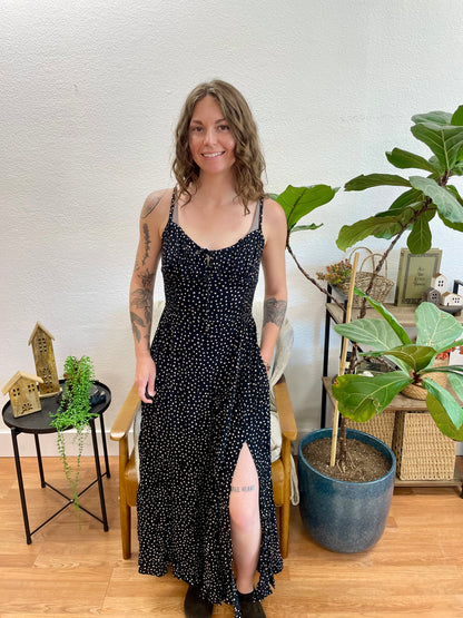 Black Polka Dot Corset Dress
