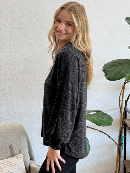 Black Stitch Hacci Knit Top