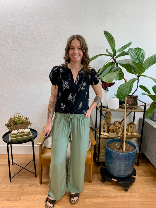 Olive Drawstring Pants