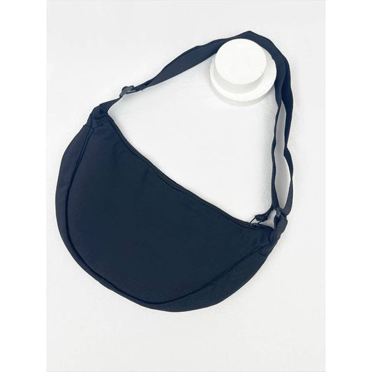Nylon Crescent Crossbody Purse Black